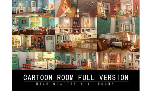 Cartoon Room Interior Full Version 3D model