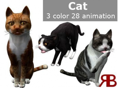 Cat lowpoly Low-poly 3D model