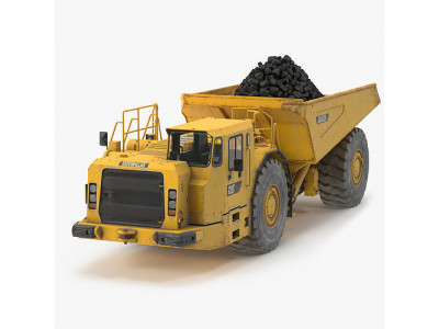 Caterpillar AD45B Mining Truck With Coal Rigged 3D model