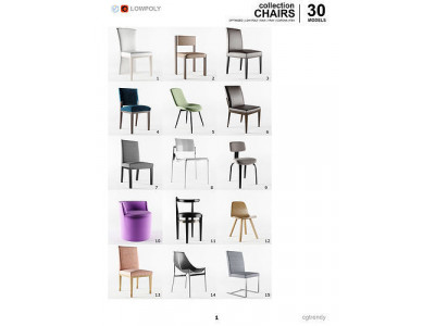 Chair Collection - 30 Models 3D model