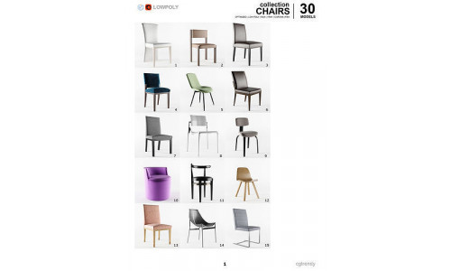 Chair Collection - 30 Models 3D model