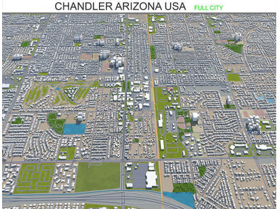 Chandler Arizona USA 25km Low-poly 3D model