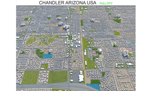 Chandler Arizona USA 25km Low-poly 3D model