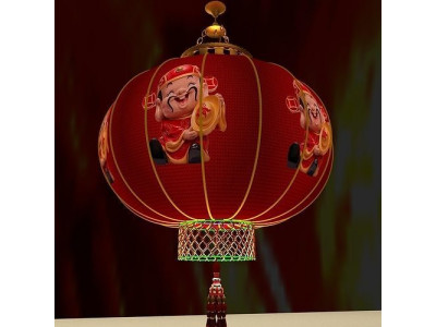Chinese red lantern Low-poly 3D model