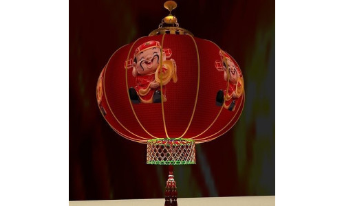Chinese red lantern Low-poly 3D model