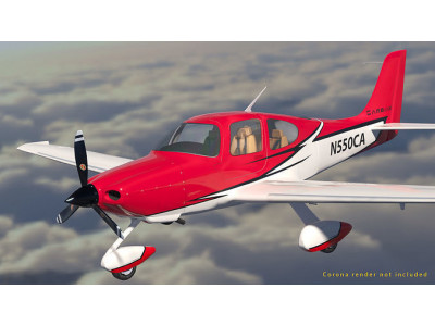 Cirrus SR 22 high detailed model low poly Low-poly 3D model