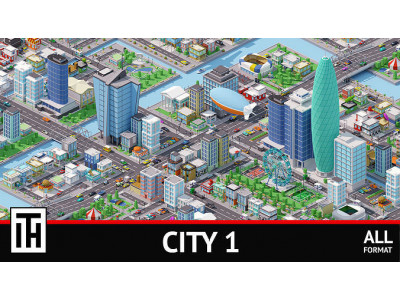 City 1 Low-poly 3D model