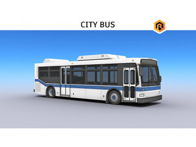 City Bus Low-poly 3D model