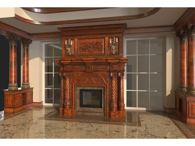 Classic Fireplace 1 3D model