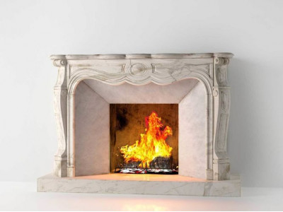Classic Marble Fireplace 02 3D model