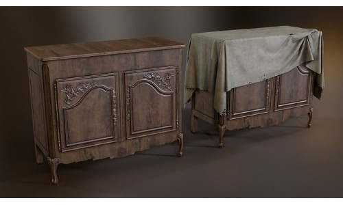 Classic sideboard Low-poly 3D model