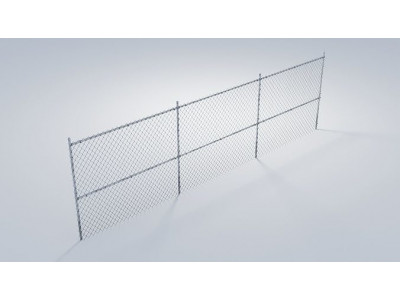 Clean and Rusty Chain Link Fence Low-poly 3D model