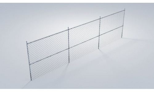 Clean and Rusty Chain Link Fence Low-poly 3D model
