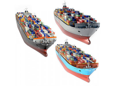 collection container ships  Low-poly 3D model