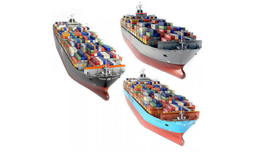 collection container ships  Low-poly 3D model