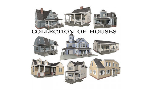COLLECTION OF HOUSES  Low-poly 3D model