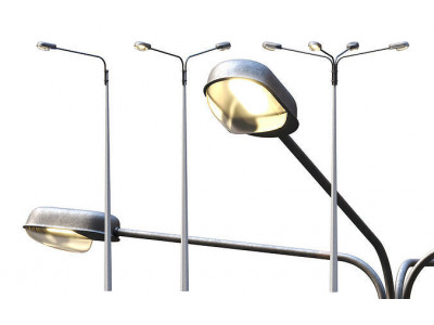 Collection Road Street Lights  Low-poly 3D model