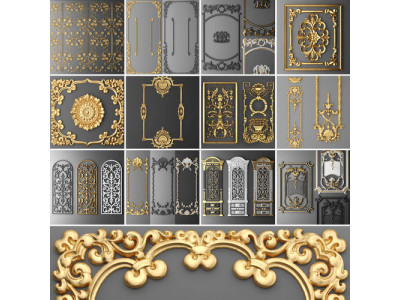 Collection stucco molding frame 2 3D model
