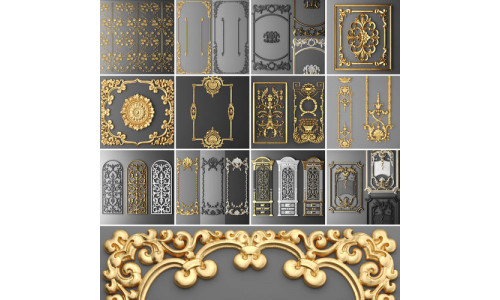 Collection stucco molding frame 2 3D model