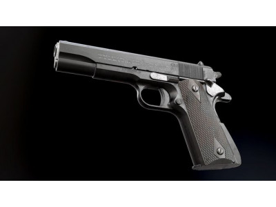 Colt 1911 Black and Chrome - Model and Textures Low-poly 3D model