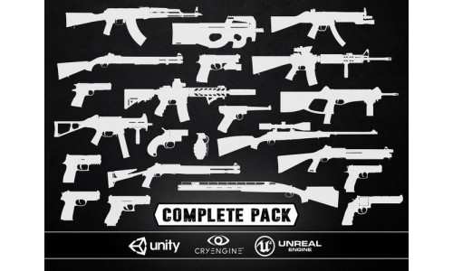 COMPLETE WEAPONS PACK - Models and Textures Low-poly 3D model