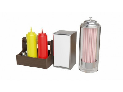 Condiment Collection Low-poly 3D model