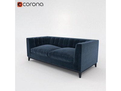 CONNAUGHT PULLED SOFA Blue 3D model