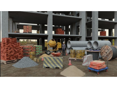 Construction site assets  Low-poly 3D model