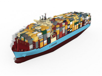 CONTAINER SHIP H Class lowpoly Low-poly 3D model