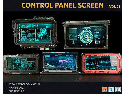 control panel screen - Vol 01 Low-poly 3D model