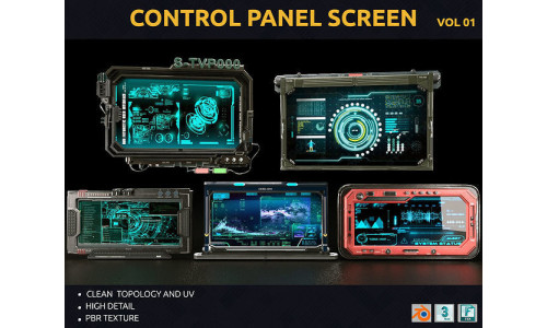 control panel screen - Vol 01 Low-poly 3D model