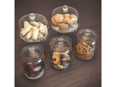 Cookies in Glass Jars 3D model