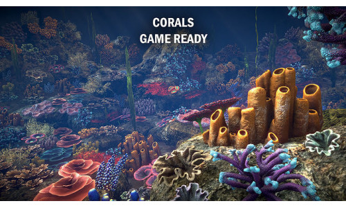 Corals Low-poly 3D model
