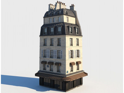 Corner paris building 3D model