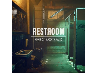Creepy Public Bathroom Asset Pack Low-poly 3D model