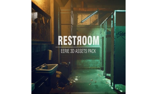 Creepy Public Bathroom Asset Pack Low-poly 3D model