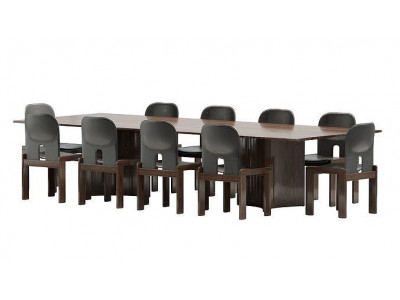 Crevasse table and Tobia Scarpa Chair 3D model