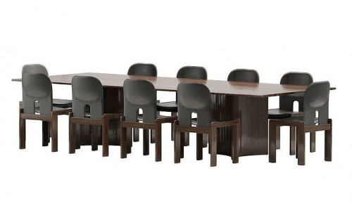 Crevasse table and Tobia Scarpa Chair 3D model