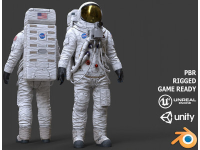 CS03 Space Suit LITE VERSION Low-poly 3D model