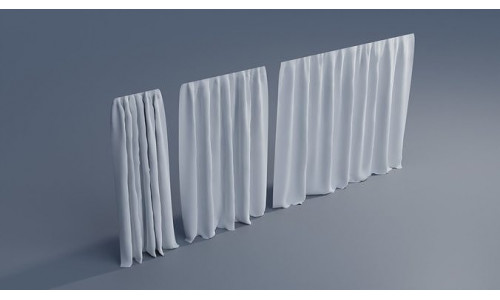 Curtains Low-poly 3D model