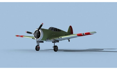 Curtiss H-75C Mohawk V16 Norway 3D model