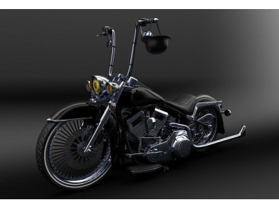 Custom Motorcycle Lowrider Style Low-poly 3D model
