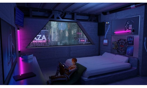 Cyberpunk Apartment Scene - High Detail 3D model