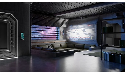 Cyberpunk Apartment v4 Scene 3D model