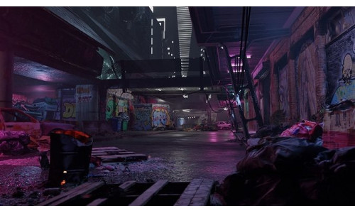 Cyberpunk Exterior Scene v3 3D model
