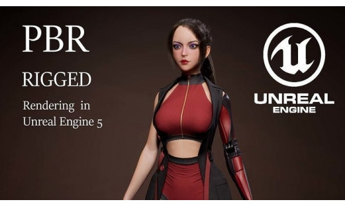 Cyberpunk Girl Low-poly 3D model