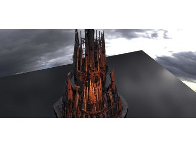 Dark Volcano Tower castle Ruin Castle  3D model