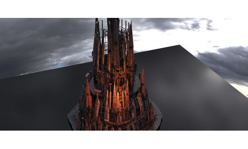Dark Volcano Tower castle Ruin Castle  3D model