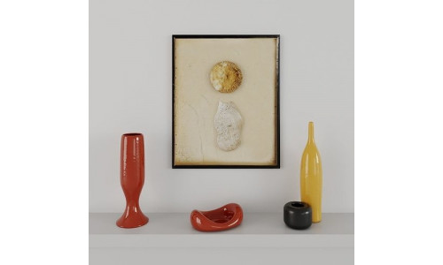 Decor set Vases and art on the wall 3D model