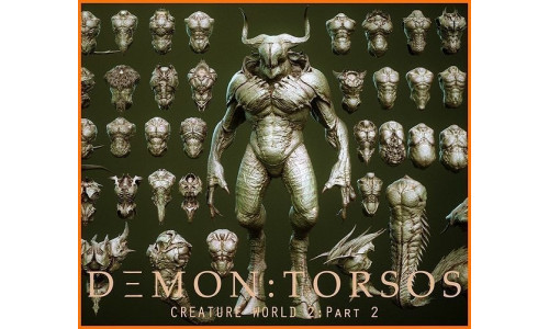 DEMON TORSOS 43 meshes with blendshapes 3D model
